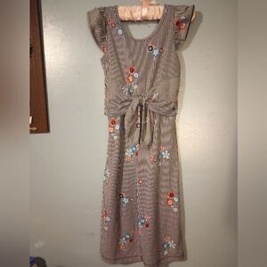 - Wonder nation floral and stripes romper with bow